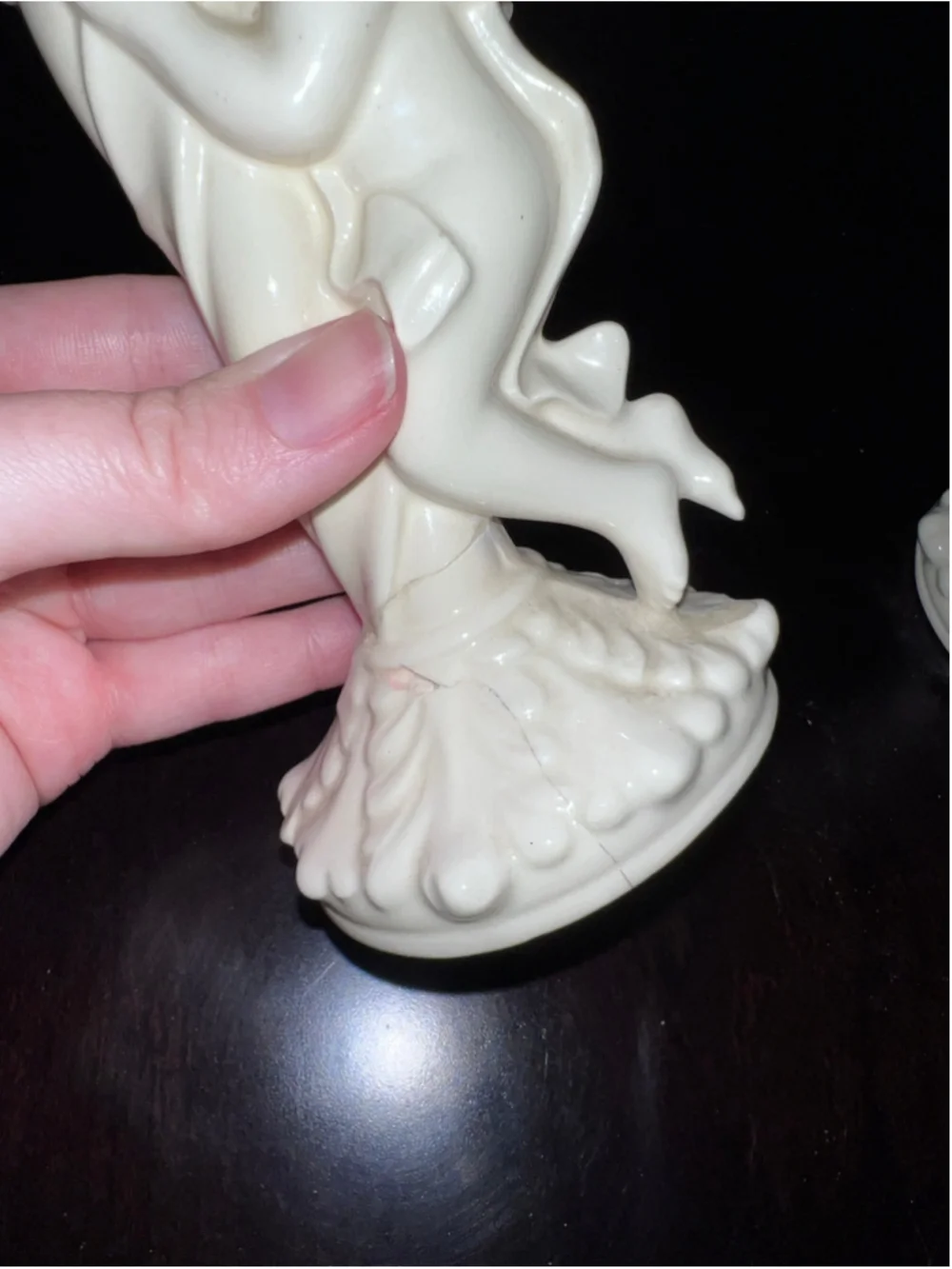 VTG Set 2 Cherub Angel Candle Holder Set, One Size, White